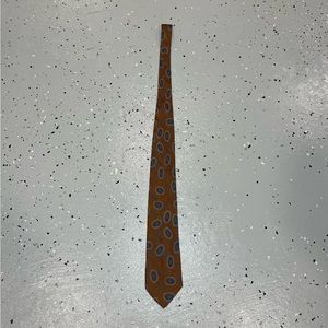 Vintage Giorgio Armani Cravatte Necktie 100% Silk Designer Abstract Brown Blue